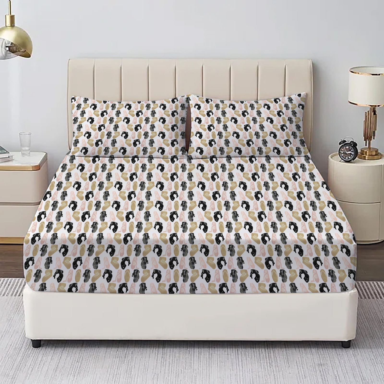 Printed Bed Sheet Printed Bed Sheet black patches