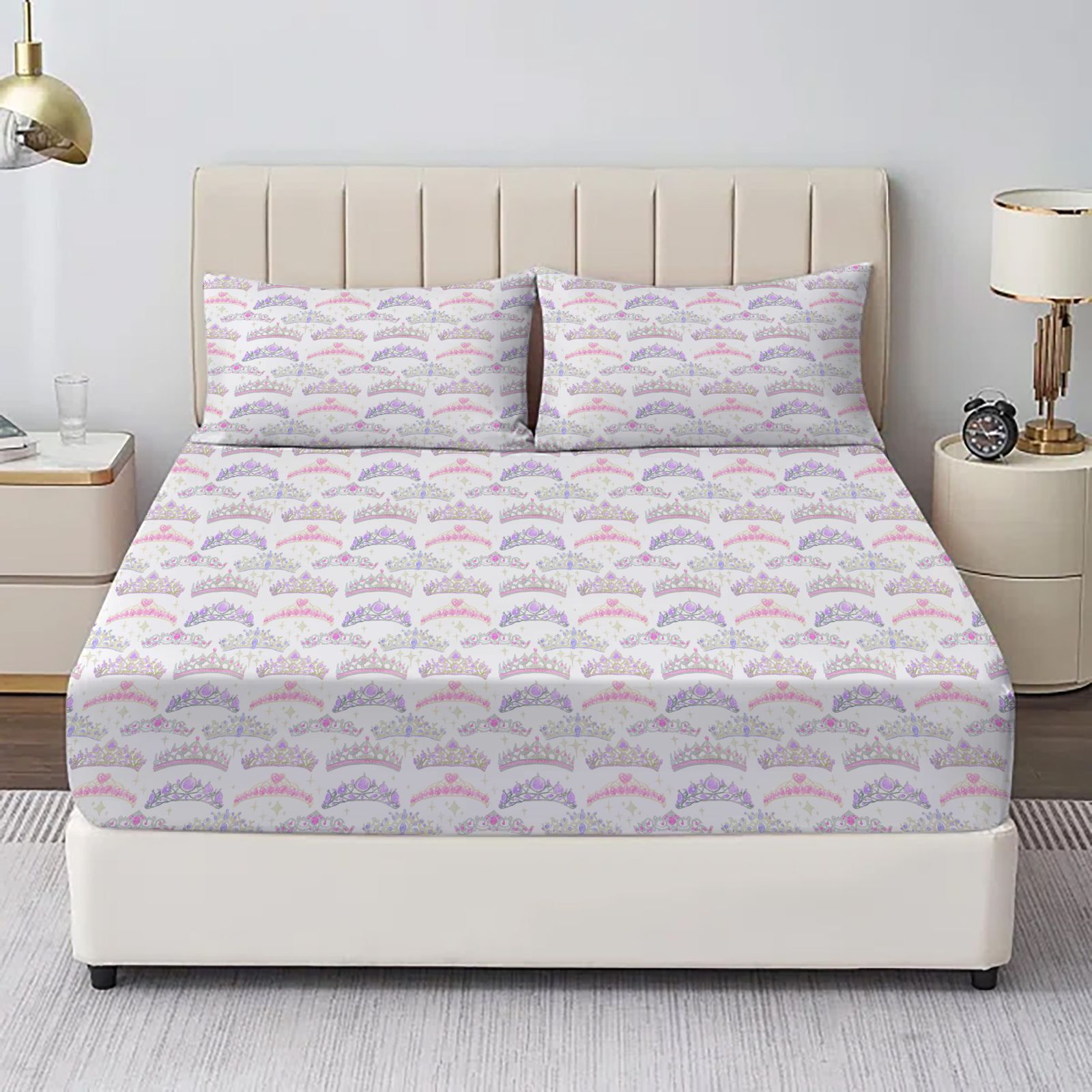 Printed Bed Sheet Printed Bed Sheet crown print