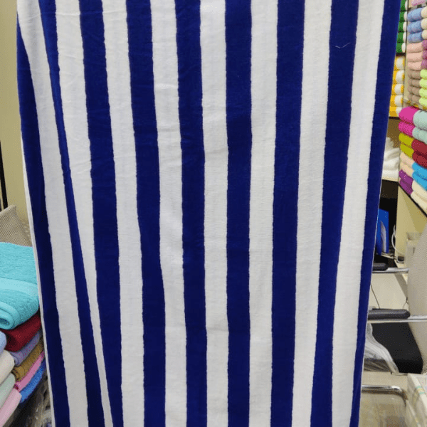 Striped Beach Towels-Dark Blue
